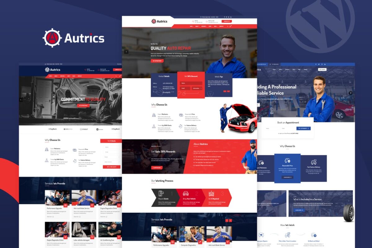 wordpress oto tamir teması