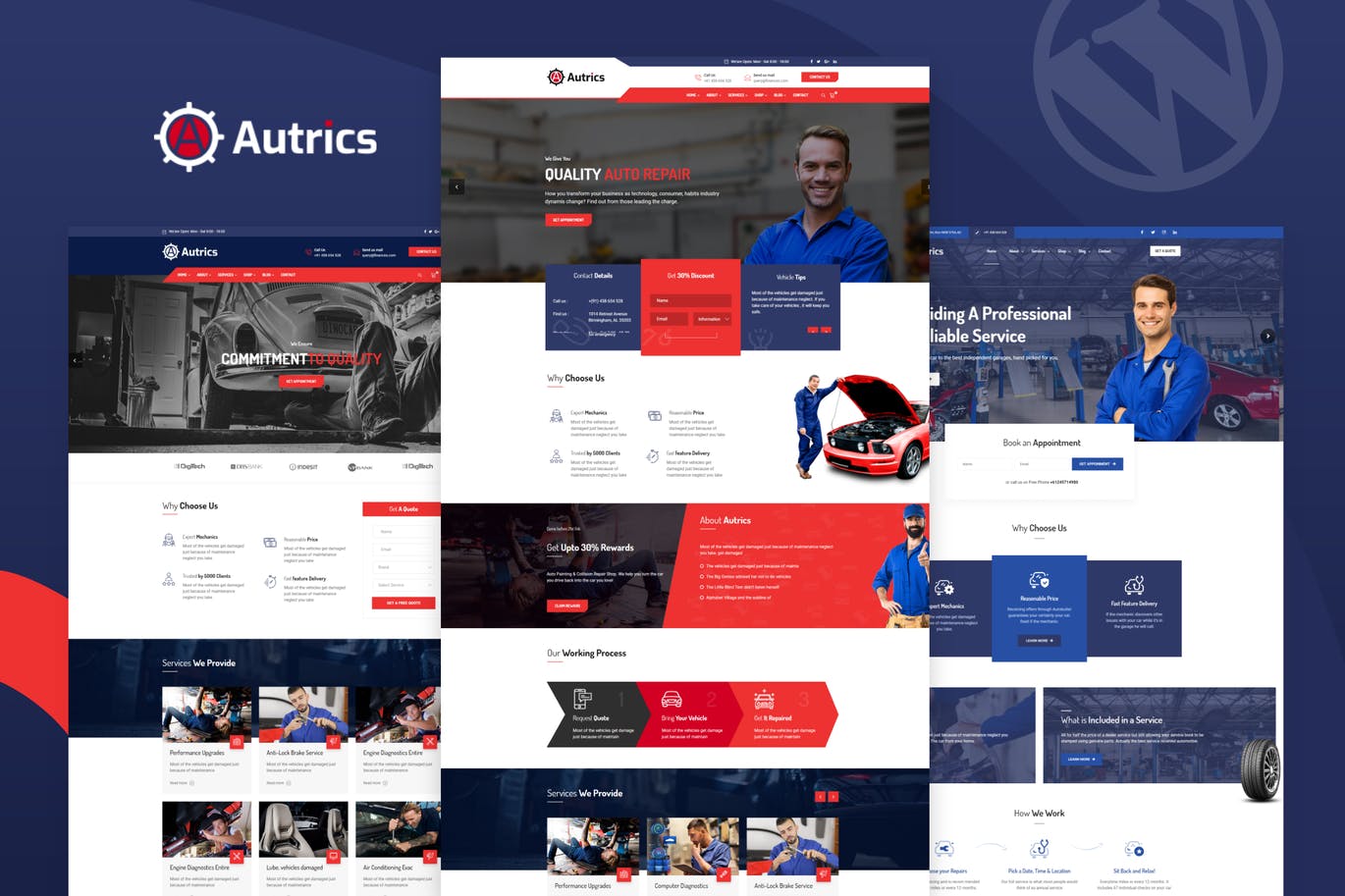 wordpress oto tamir teması
