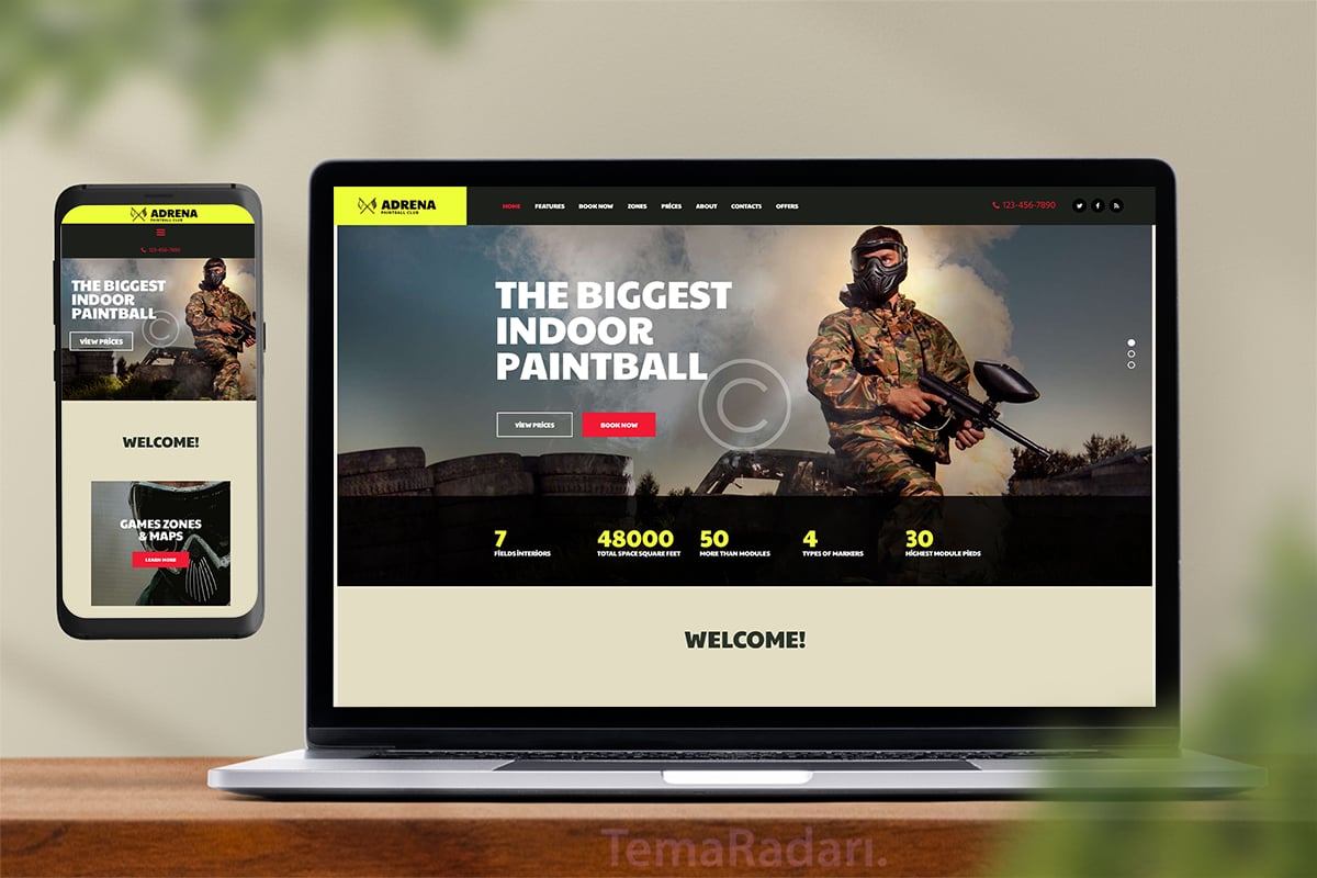 wordpress airsoft ve paintball teması